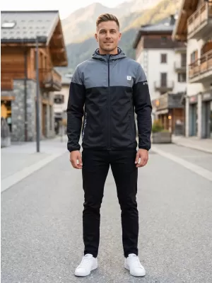 Jachetă softshell premium pentru bărbați ALTISPORT VOJ/ALM051JACK01 NEGRU CENUȘIU