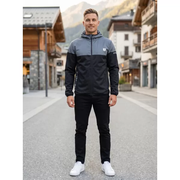  Jachetă softshell premium pentru bărbați ALTISPORT VOJ/ALM051JACK01 NEGRU CENUȘIU 