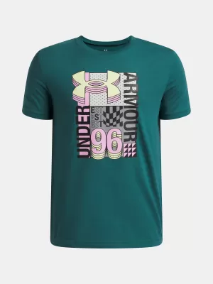 Tricou băieți UNDER ARMOUR UA B LOGO WM COLLAGE SS 6009271-338 VERDE