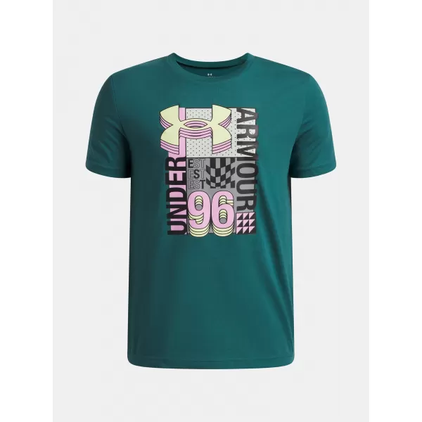  Tricou băieți UNDER ARMOUR UA B LOGO WM COLLAGE SS 6009271-338 VERDE 