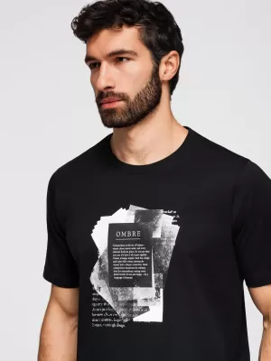 Tricou pentru bărbați OMBRE OM-TSPT-0261 NEGRU