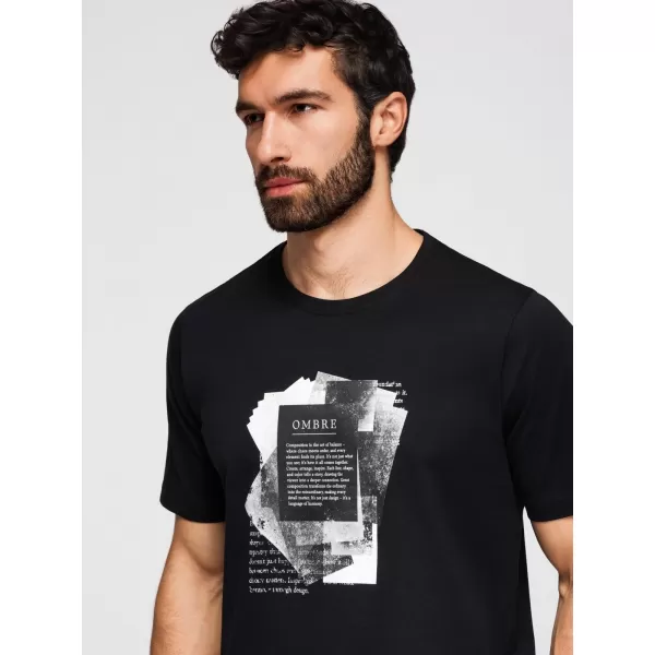  Tricou pentru bărbați OMBRE OM-TSPT-0261 NEGRU 