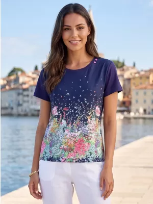 Tricou pentru femei ALTISPORT HELINA ALBASTRU ÎNCHIS