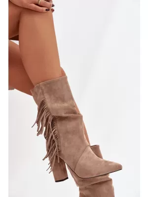 Pantofi de dama cu toc BOTO DARLINA 40513 KAKI
