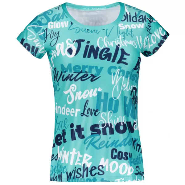  Tricou de Crăciun premium pentru femei ALTISPORT VOJ/ALWVN9TR06 ALBASTRU 