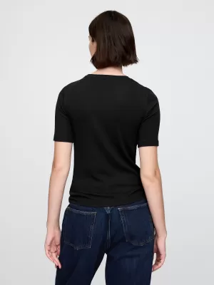 Tricou pentru femei GAP MODAL CREW TEE 679172-00 NEGRU