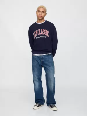 Hanorac pentru bărbați GAP CLASSIC LOGO SWEATSHIRT 744748-01 UNIFORMA MARINEI