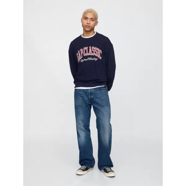  Hanorac pentru bărbați GAP CLASSIC LOGO SWEATSHIRT 744748-01 UNIFORMA MARINEI 