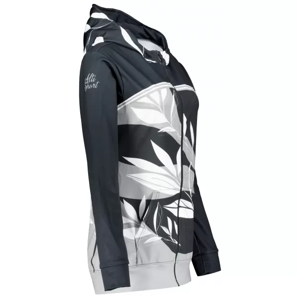  Hanorac premium pentru femei cu fermoar ALTISPORT VOJ/ALW128MI02 ALB-NEGRU 