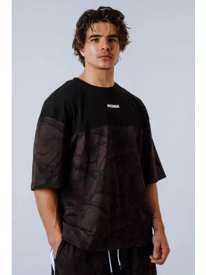 Tricou supradimensionat POWER 898 DARK BROWN CAMO Nebbia