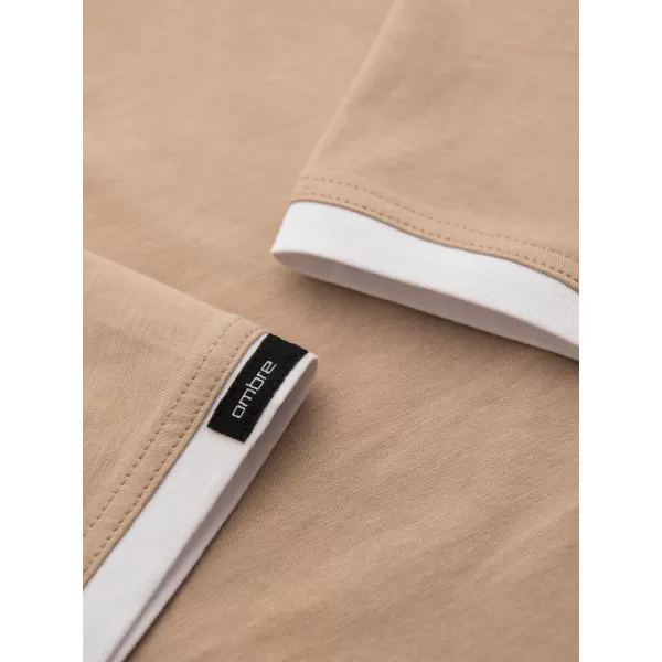  Tricou pentru bărbați OMBRE OM-TSCT-0256 BEJ 