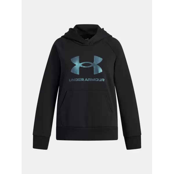  Hanorac pentru fete UNDER ARMOUR UA RIVAL FLC SHIMMER HDY 6004118-005 NEGRU 
