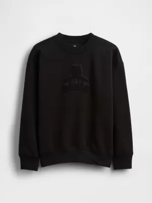 Hanorac pentru copii GAP CREW RELAXED SWEATSHIRT 844233-00 NEGRU