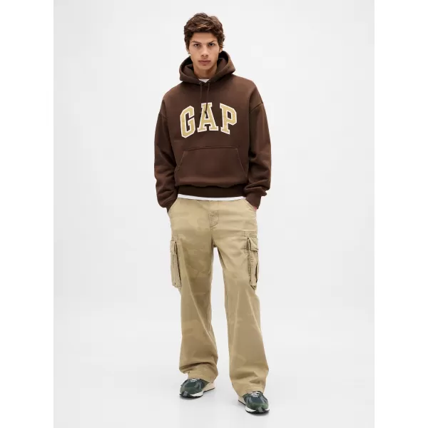  Hanorac pentru bărbați GAP HEAVYWEIGHT LOGO HOODIE PULLOVER 823104-04 MARO ÎNCHIS 