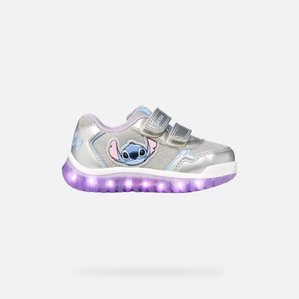  Adidași pentru fete GEOX LIGHTYLOO B6561C0AJASC1316 ARGINT 