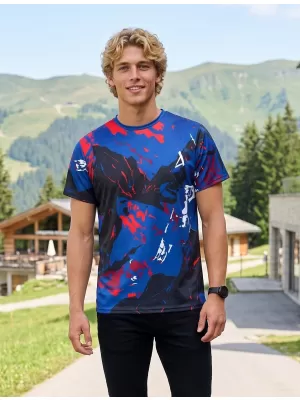Tricou premium pentru bărbați ALTISPORT VOJ/ALM131TR01 ALBASTRU/NEGRU