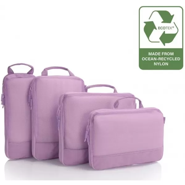  Valiză HEYS Ecotex Compression Packing Cube 4 Pc Set FLOARE DE LILIAC 