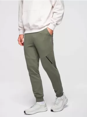 Pantaloni de trening pentru bărbați OMBRE OM-PASK-0280 MĂSLINE