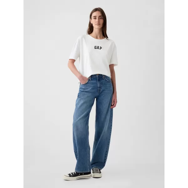  Tricou pentru femei GAP LOGO EASY BOYFRIEND TEE 407990-03 ALB OPTIC 
