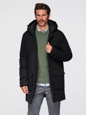 Parka pentru bărbați OMBRE OM-JAPJ-0287 NEGRU