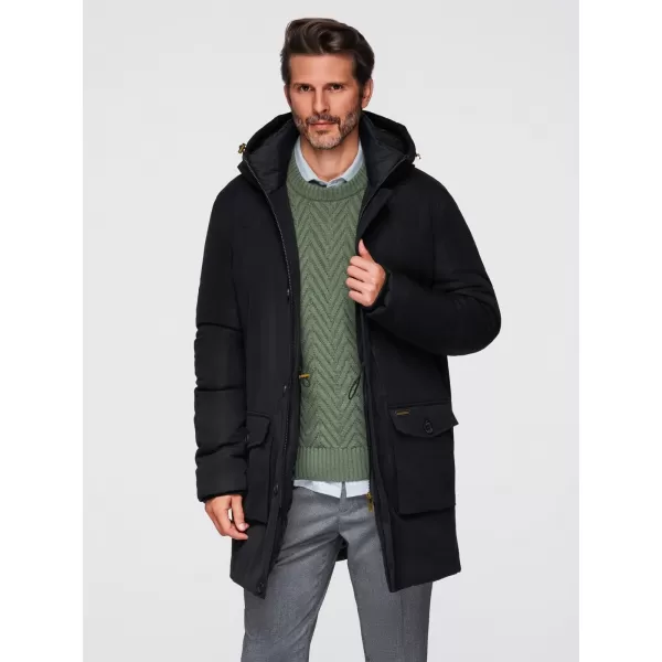 Parka pentru bărbați OMBRE OM-JAPJ-0287 NEGRU 