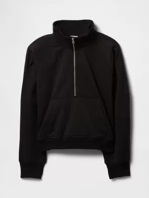Hanorac pentru copii GAP KANGA QUARTER ZIP 760801-01 NEGRU ADEVĂRAT