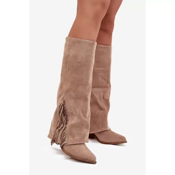  Pantofi de dama cu toc BOTO ZALIA 38568 KAKI 