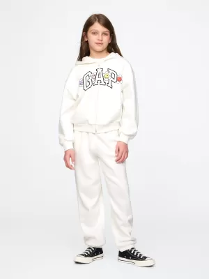 Pantaloni de trening pentru copii GAP LOGO SWEATPANTS 741404-04 NOU ALB