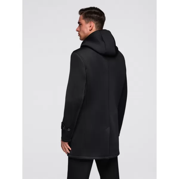 Palton pentru bărbați OMBRE OM-COLC-0144 NEGRU 