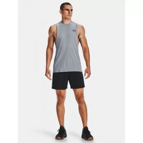  Maiou bărbătesc UNDER ARMOUR LEFT CHEST CUT OFF TANK 1329286-035 GRI 