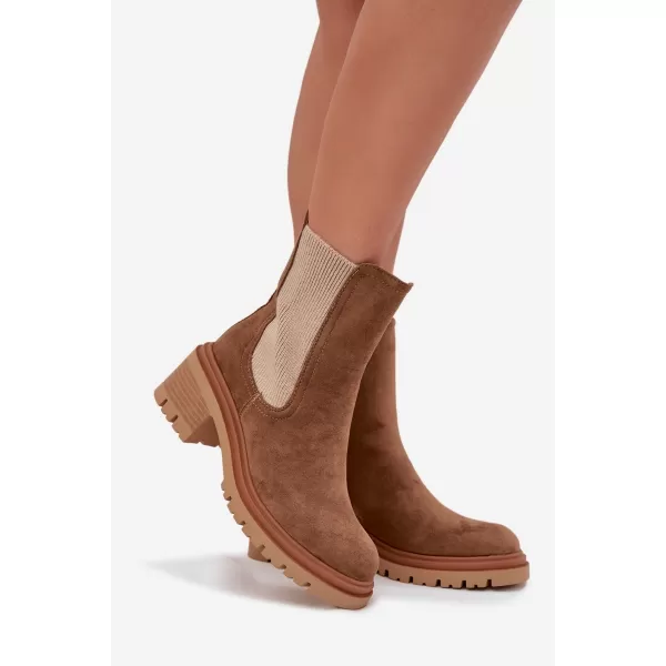  Pantofi de dama cu toc BOTO ZORALIA 38881 KAKI 