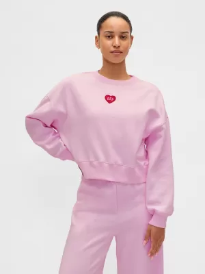 Hanorac de dama GAP CREW CROP SWEATSHIRT 852831-02 ROZ PRIMULA
