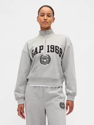 Hanorac de dama GAP LOGO HALF ZIP 852841-04 GRI JALIU