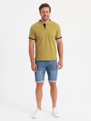 Tricou pentru bărbați OMBRE OM-TSCT-0156 MĂSLINE