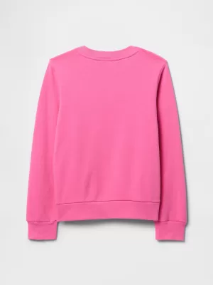 Hanorac pentru copii GAP LOGO CREWNECK SWEATSHIRT 760725-02 ROZ REMARCABIL