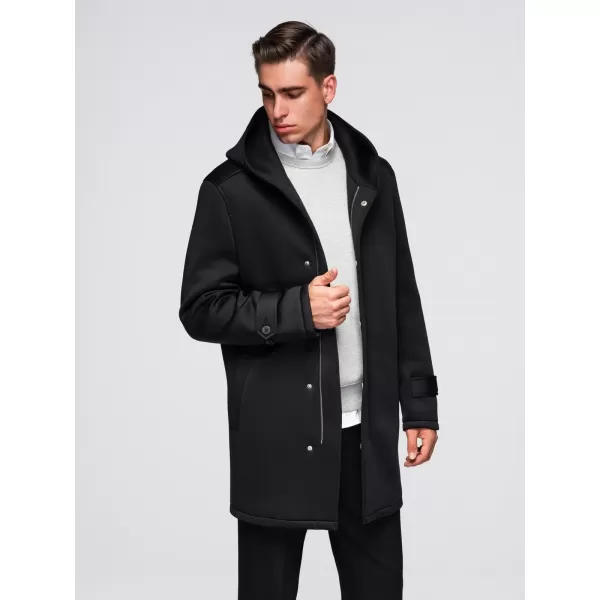  Palton pentru bărbați OMBRE OM-COLC-0144 NEGRU 