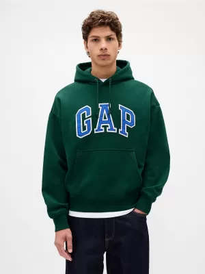Hanorac pentru bărbați GAP HEAVYWEIGHT LOGO HOODIE PULLOVER 823104-03 VÂNĂTOR ADÂNC