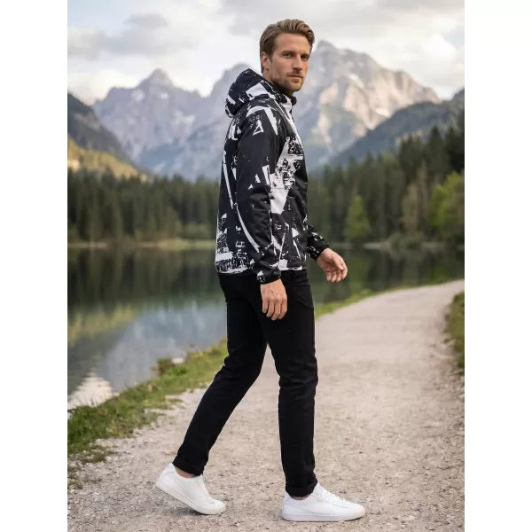  Jachetă softshell premium pentru bărbați ALTISPORT VOJ/ALM079JACK01 ALB-NEGRU 