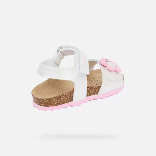  Sandale pentru fete GEOX CHALKI B552RD000NFC1000 ALB 