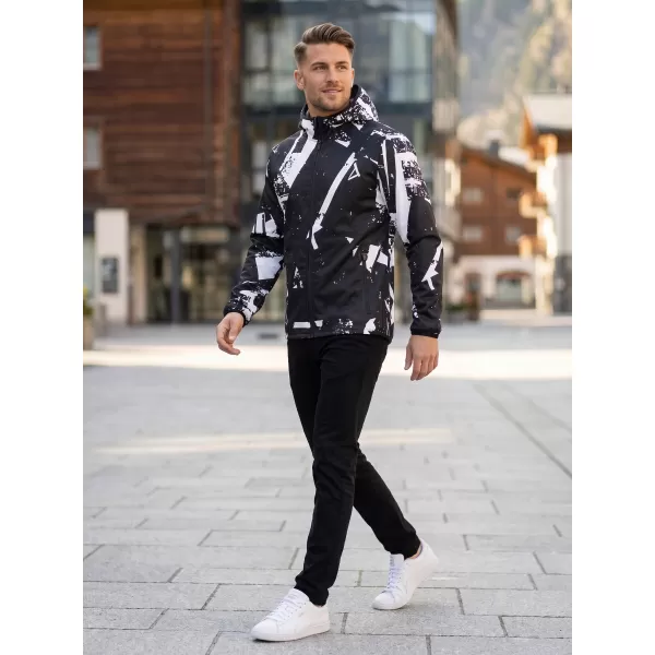  Jachetă softshell premium pentru bărbați ALTISPORT VOJ/ALM079JACK01 ALB-NEGRU 