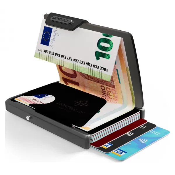 Portofel MONDRAGHI SAFFIANO NEGRU 