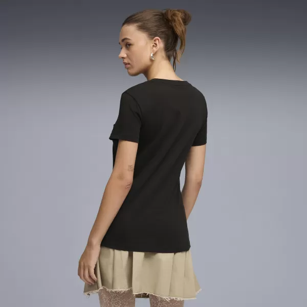  Tricou pentru femei PUMA ESS LOGO LAB TEE 691824_01 PUMA NEGRU 