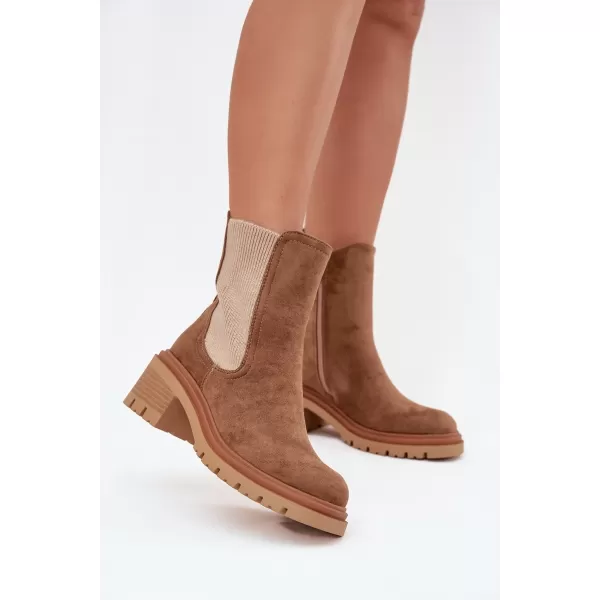  Pantofi de dama cu toc BOTO ZORALIA 38881 KAKI 