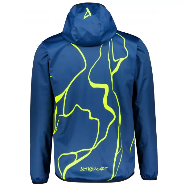  Jachetă softshell premium pentru bărbați ALTISPORT VOJ/ALM073JACK01 BLEUMARIN/GALBEN NEON 