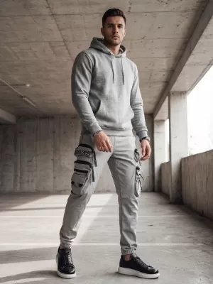 Pantaloni pentru bărbați DSTREET UX4159 GRI ÎNCHIS