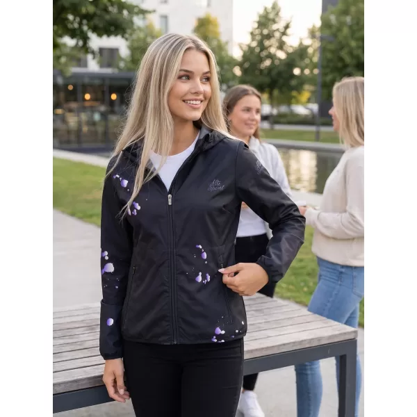  Jachetă softshell premium pentru femei ALTISPORT VOJ/ALW077JACK01 NEGRU/VIOLET 
