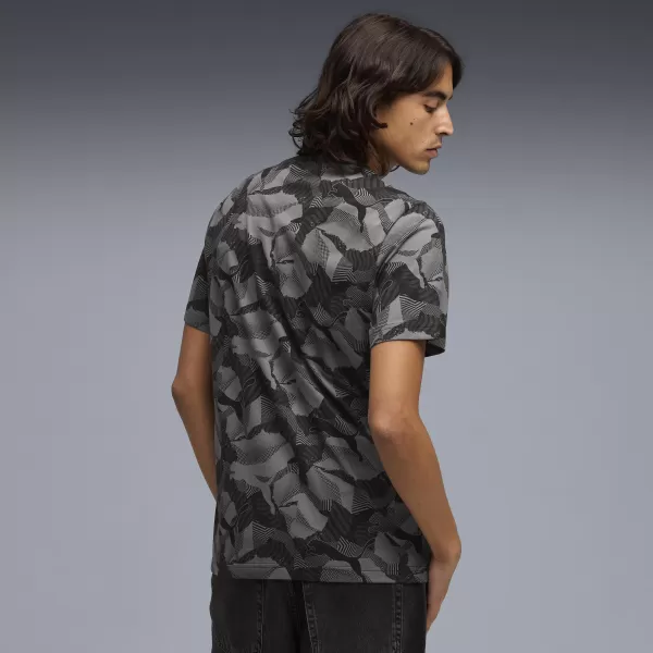  Tricou pentru bărbați PUMA ESS LOGO LAB AOP TEE 692027_01 PUMA NEGRU 