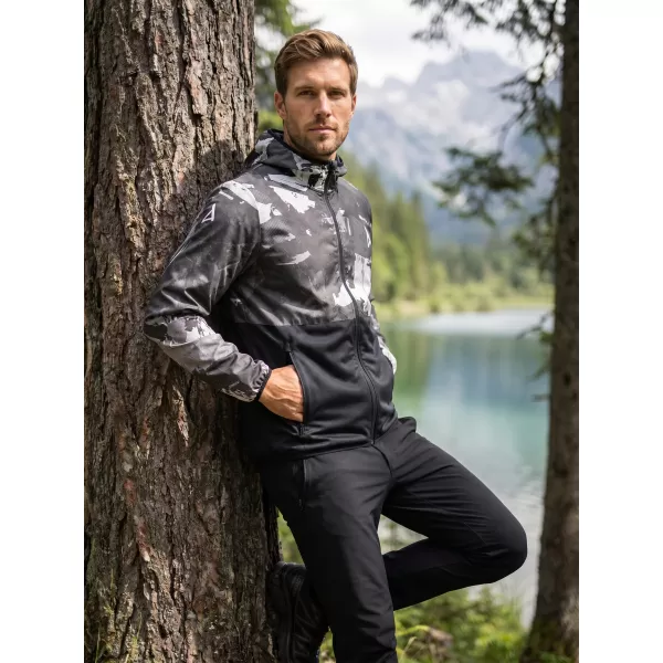  Jachetă softshell premium pentru bărbați ALTISPORT VOJ/ALM125JACK01 MASCA/NEGRU 