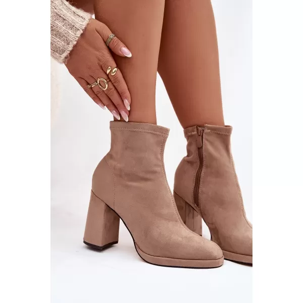  Pantofi de dama cu toc BOTO KARVELLA 40919 KAKI 