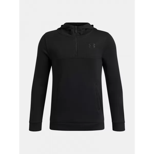  Hanorac pentru băiat UNDER ARMOUR RIVAL LW 1/4 ZIP HOODIE 6009316-001 NEGRU 